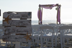 Setting up Pacific Beach wedding